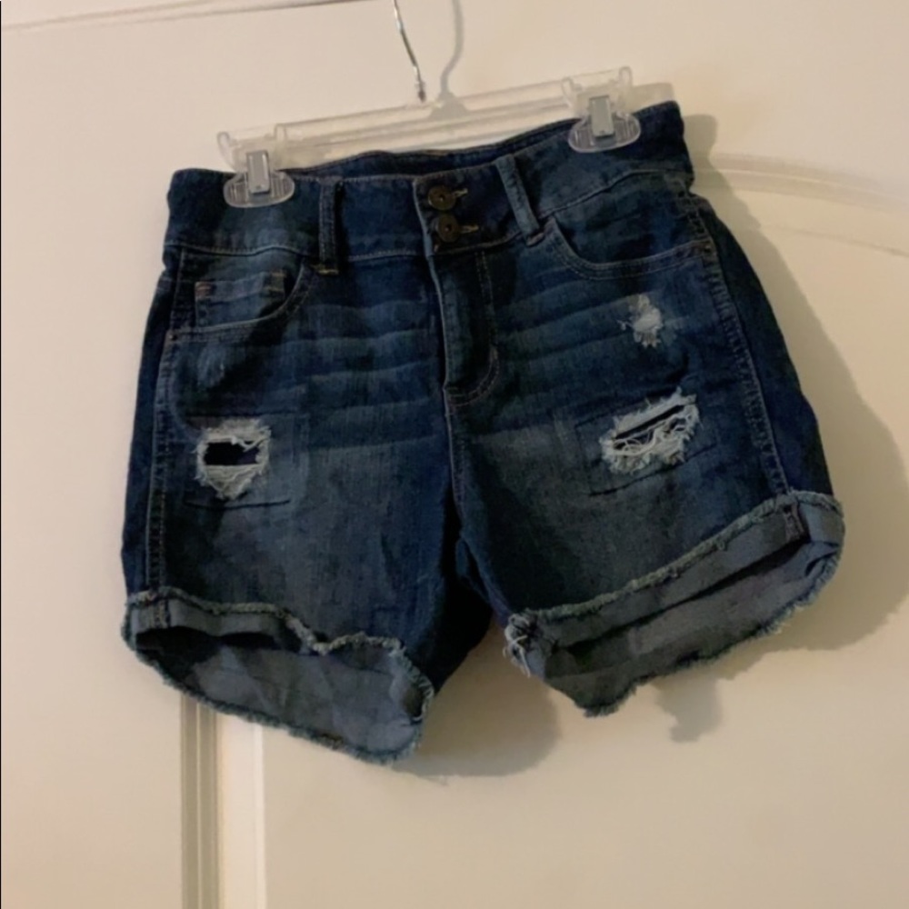 Ripped Denim Shorts